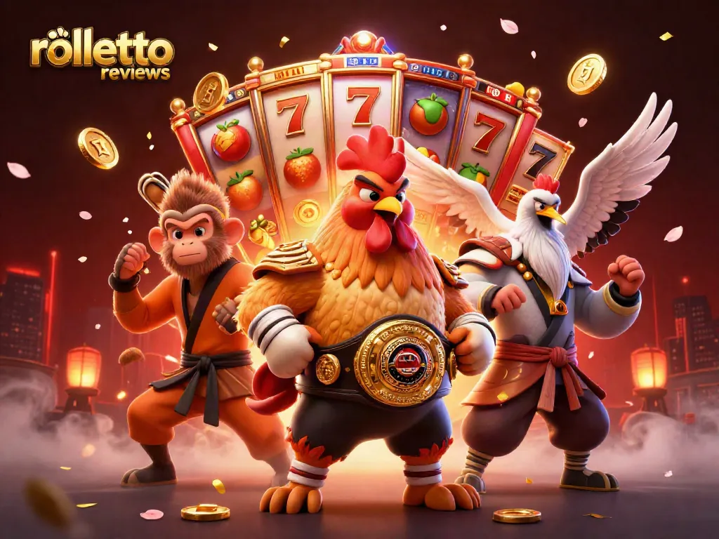 Experience rolletto reviews with an action-packed casino scene featuring joyful gaming characters and dynamic slot elements.