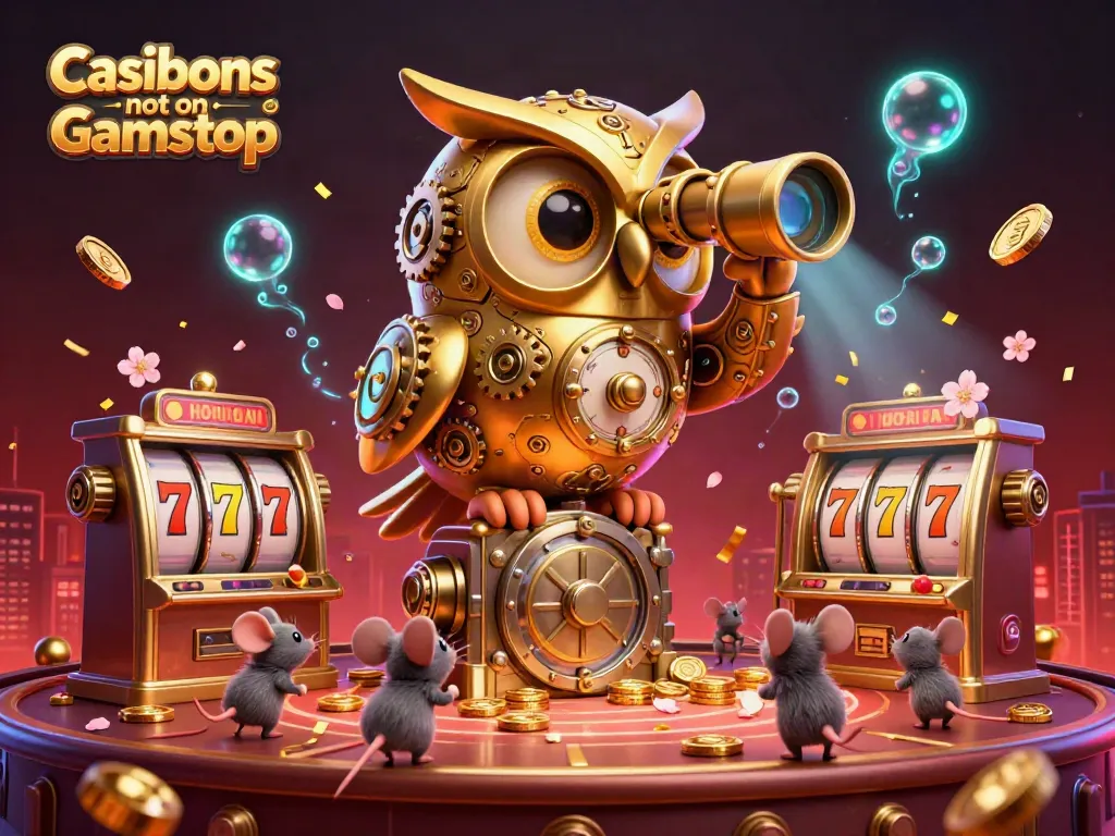 Engage with Casinos not on Gamstop through a vibrant 3D illustration featuring dynamic characters and rich visual elements.