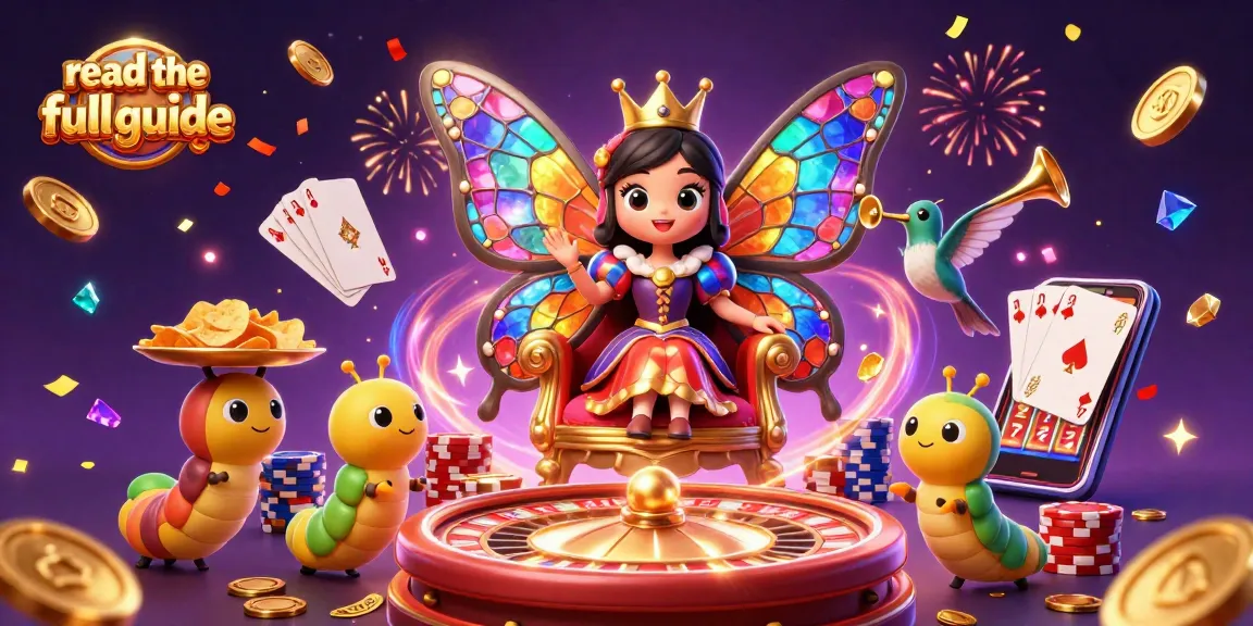 read the full guide to discover a vibrant casino scene featuring a butterfly queen and dazzling game elements.