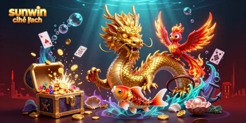 Play thrilling games at sunwin chính hãng with vibrant illustrations of casino elements.